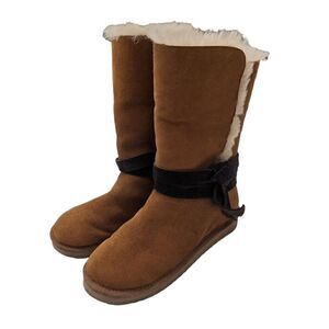 Womens KOOLABURRA by UGG Brown‎ Tan Leather Pull On Boots Size 8